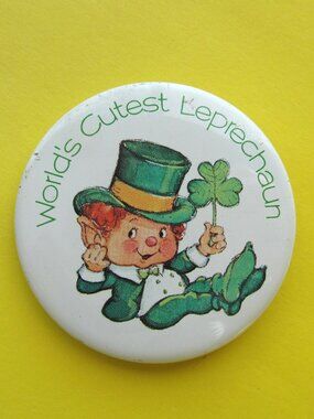 2/$20 St Patrick pinback Leprechaun by Carlton Cards